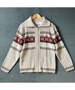 Vintage 70s Montgomery Ward Cardigan Sweater Aztec Grandpa Lebowski - Me... - $90.88 CAD