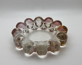Vintage  Boopie Bubble Glass Ashtray Candle Holder Cranberry Pink Trinket Dish - £8.92 GBP