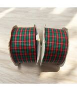 Lot of 2 Vtg Lion Rolls of Ribbon Plaid 2” Wide Red Green Christmas Gold... - $418.13 MXN
