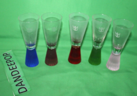 Royal Caribbean Cruise Line 5 Piece Crystal Base Shot Liquor Glasses Drinkware - £39.46 GBP