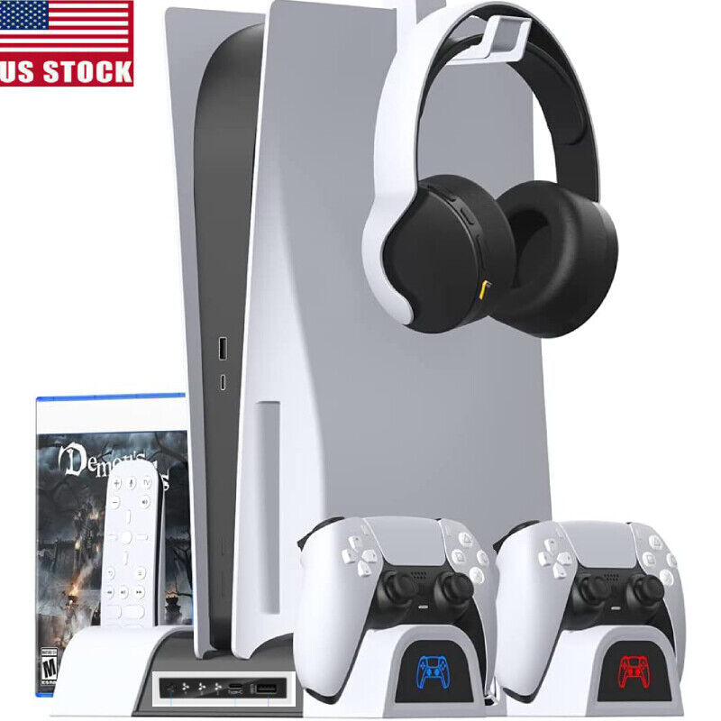 Vertical Storage Bracket Game Blu-Ray Remote For Ps5 Cooling Charging Stand Fan