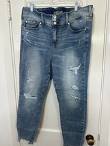Torrid Super Soft High Rise Typhoon Rip Hem Blue Jeggings Size 16 - $856.45 MXN
