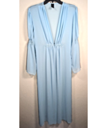 Vintage Cabernet Blue Chiffon Robe With Lace Petite Large Long Length - £19.29 GBP