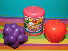 Vintage Little Tikes Play Food Fruit Salad Apple And Grapes Pretend Food Lot - £10.07 GBP