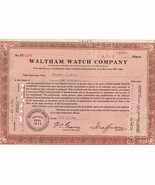 Vintage 1946 Certificate 100 Shares Waltham Watch Co , Signed, 20.5 x 30... - $253.70 CAD