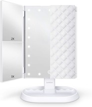 Deweisn Trifold Lighted Vanity Makeup Mirror With 21 Leds, Gift For Women - £30.80 GBP