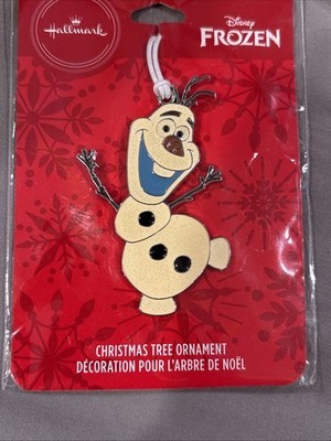 New Hallmark Frozen OLAF flat metal Christmas ornament on card 2020 Item image 3