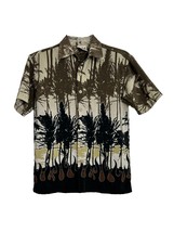 Vintage Gotcha Boys Hawaiian Shirt Size Small Brown Black Palm Trees Flames - £14.79 GBP