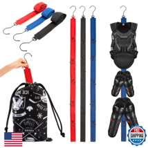 3x Hockey Drying Rack w/ Storage Bag, Portable Gear Hanger – Red/Blue/Black - $39.83