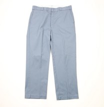 Vintage 70s Dickies Mens 38x30 Distressed Cotton Twill Wide Leg Pants Blue USA - £77.83 GBP