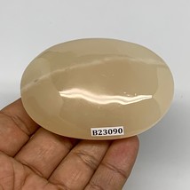 136.9g,2.9&quot;x2.1&quot;x1&quot;,Honey Calcite Palm-Stone Crystal Polished @Pakistan,B23090 - £10.61 GBP
