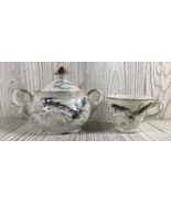 1950&#39;s Moriage Dragonware Tea Cup Sugar Bowl Iridescent Hand Painted Japan - $450.65 MXN