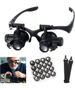 Head Mount Magnifying Glass with LED Light, Jewelers Loupe Magnifier wit... - $369.25 MXN