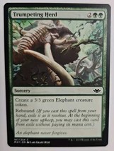 MTG Magic The Gathering Card Trumpeting HerdSorcery Green Modern Horizons  - $4.80