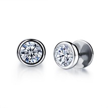 FATE LOVE Earing for Men Silver color Stainless Steel Boy Male Stud Earrings Cha - £7.64 GBP