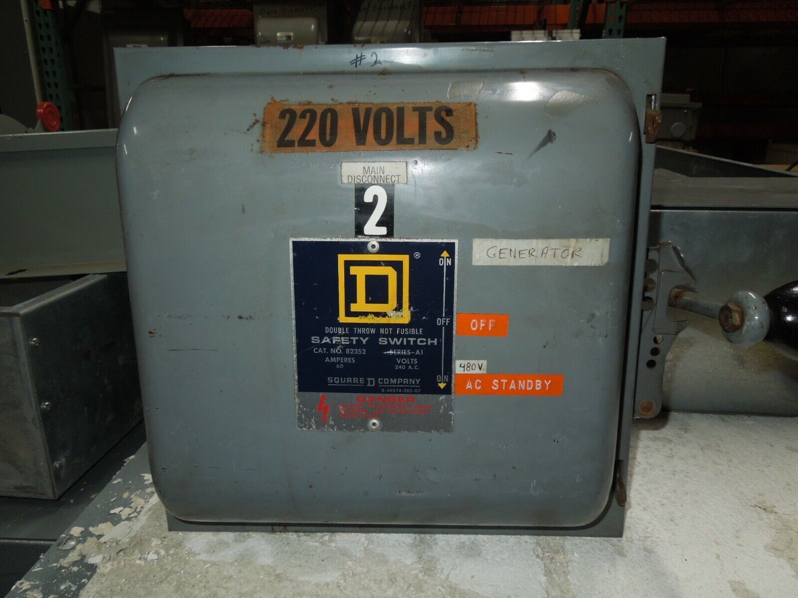 Square D 82352 A1 60A 3P 240VAC Double Throw Non-Fusible Manual Transfer... - $300.00