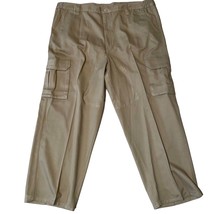 Boulder Creek Trading Company Khaki Elastic Waist Cargo Pants sz 44/38 68-0380-3 - £19.24 GBP