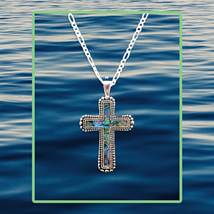 Abalone Stone Cross Necklace - $0.98+