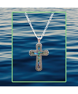Abalone Stone Cross Necklace - $24.75+