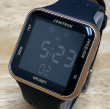 Armitron 40/8417 Men 50m Gold Black Digital Quartz Alarm Chrono Watch~New Batter - £18.97 GBP