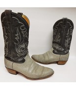 VTG JUSTIN Boots Leather Western Cowboy Mens 8527 Animal Print Gray Blac... - £77.69 GBP