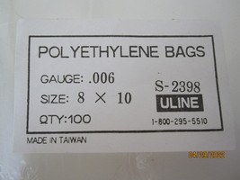 (10) ULine Style: S-2398 8&quot;x10&quot; Polyethylene Bags, .006 Gauge (thick)- b... - £1.57 GBP