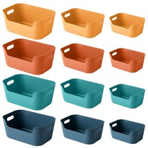 12-Pack Mixed Plastic Storage Bins And Baskets For Efficient Home Classroom Orga - £43.15 GBP