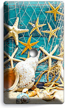 Rustic Nautical Sea Shells Fish Net Light Dimmer Cable Plates Beach House Decor - £8.00 GBP