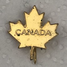 Canada Maple Leaf Pin Vintage Short Stick Hat Pin Gold Tone - $9.95