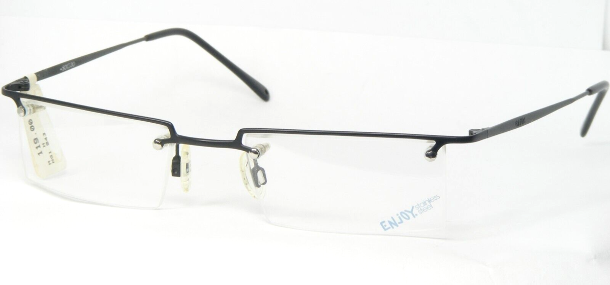 NOS Enjoy E5737 Ein Matt Schwarz Einzigartig Brille Rahmen E 5737 50-20-... - $66.32