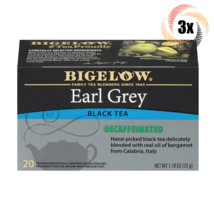 3x Boxes Bigelow Earl Grey Decaffeinated Black Tea | 20 Pouches Per Box | 1.18oz - £14.75 GBP