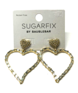 SUGARFIX by Baublebar Silver &amp; Gold Drop Heart Earrings NEW - £7.79 GBP