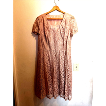 Pink Lace Vintage Dress Large C1960 - £22.78 GBP