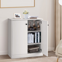 2-Door Buffet Cabinet Storage Cabinet w/ 3-Tier Inner Shelf &amp; Spacious Top - £129.78 GBP