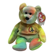 Ty Beanie Baby Rare Retired Tie Dye Peace 1996 With Tag Protector Teddy Bear - £5.81 GBP