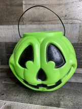 General Foam Plastics Green Pumpkin Bucket Blowmold ~ Vtg USA Halloween - £6.85 GBP