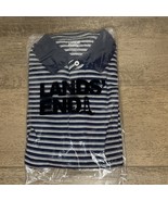 New Lands&#39; End Striped Polo Shirt Blue Short Sleeve Supima Size M 38-40 ... - $342.65 MXN