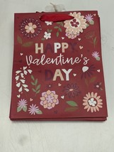Pack of 6 CVS Red Happy Valentines Day Flower Gift Bags Paper Bags Red Tie - $10.49