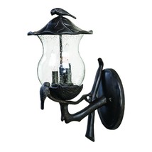HomeRoots 399209 Avian 3-Light Black &amp; Coral Wall Light with Seeded Glass - £220.69 GBP