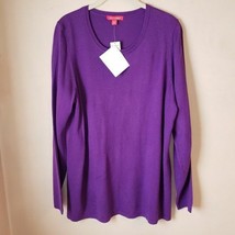 Roz &amp; Ali Dressbarn Purple Long Sleeve Pullover Sweater Size 1X NWT - £21.47 GBP