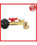 Effortless Propane Refill Adapter with Valve &amp; Gauge - Solid Brass 90-De... - $652.18 MXN