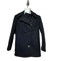 Vintage Fox Knapp Nautical Pea coat Size 38 Made In USA Quilted Lining Black - £46.60 GBP