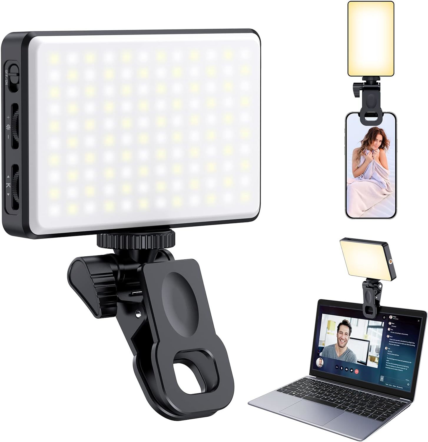 120 Led Phone Light, Selfie Light, 5000Mah Rechargeable Clip Video Light... - $46.99