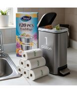 1.2 Gallon 120 pcs(1-1.2 Gal) Small Clear Trash Bags, Strong 1 Gallon 1.... - $11.89 CAD