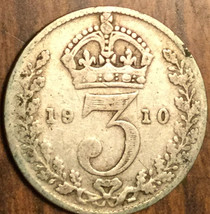 1910 UK GB GREAT BRITAIN SILVER THREEPENCE COIN - £5.57 GBP
