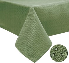 Tektrum 70&quot;X70&quot; Square Herringbone Textured Tablecloth - Waterproof (Green) - £19.14 GBP