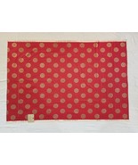 Vintage Waverly &quot;Rosette&quot; Bonded Golden Glosheen Fabric 48&quot; X 36&quot; Red &amp; ... - $20.36 CAD