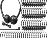 100 Pack School Headphones Bulk Adjustable Headphones Wired Pack Black O... - $205.99