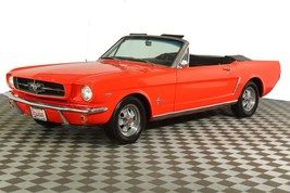 1964 Ford Mustang red vert | 24x36 inch POSTER | vintage classic car - £16.24 GBP