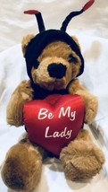PREFERRED PLUSH BRAND BROWN STUFFED TEDDY BEAR WITH BE MY LADY HEART LAD... - £23.86 GBP